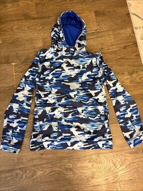 Under Armour Blue White Black Camo Hoodie Youth XL